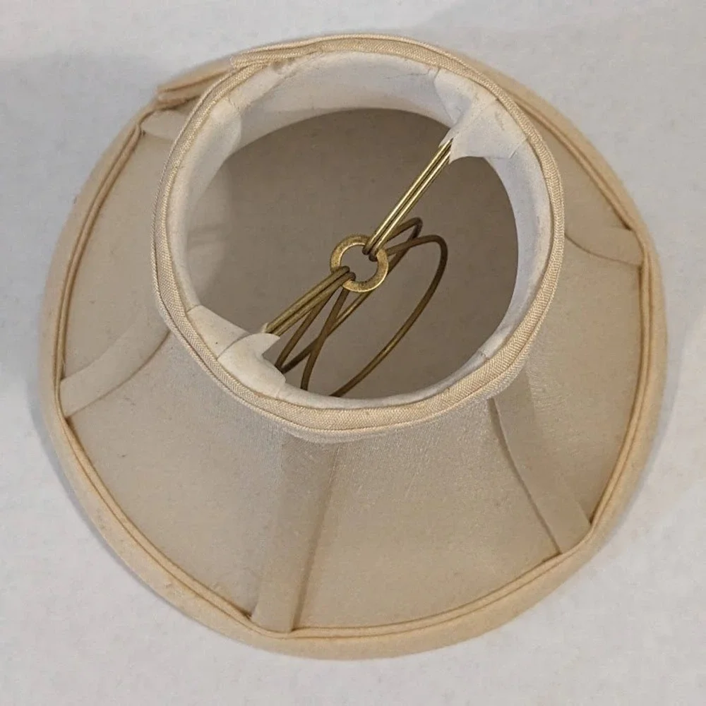 Set of 5 Cream Faux Silk Bell Chandelier Lamp Shades Clip On 5 Inch Off White